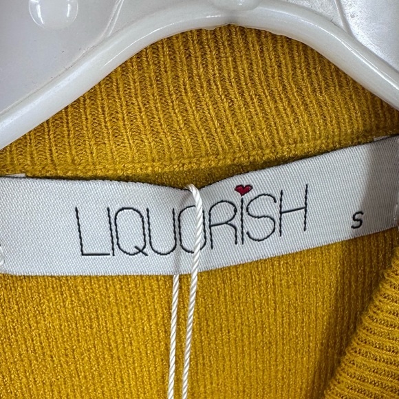 NWT Liquorish Sweater Cutout Elbows Arms Ties Womens Small Oversized - Picture 3 of 8